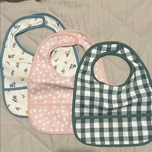 Cloud Island Baby Bibs Set - Blue, Pink, Green